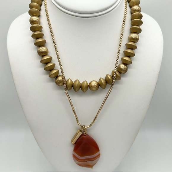 Chico’s Double Strand Beaded and Pendant Necklace NWT - Picture 1 of 3